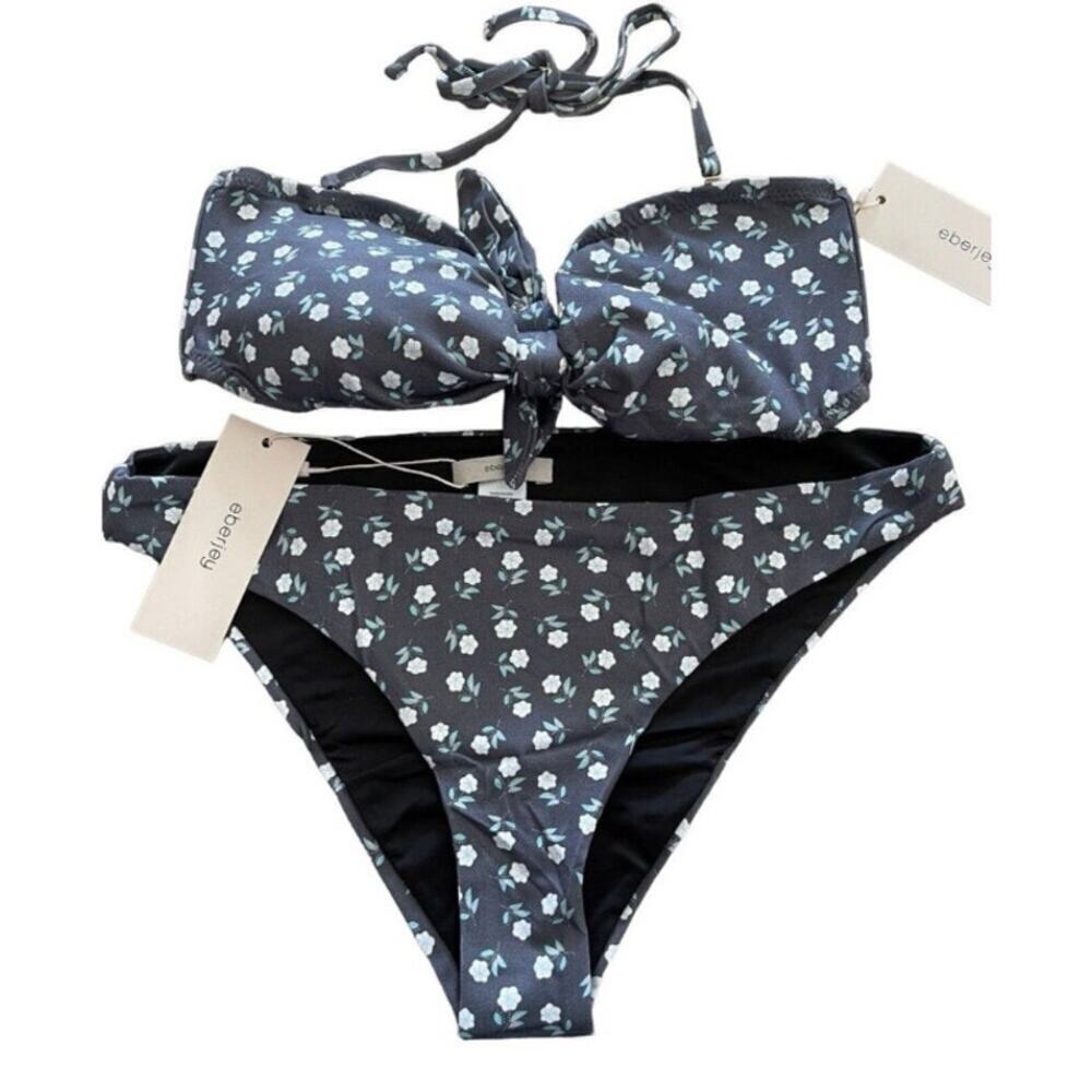 Eberjey Bikini Size Large Set Gray Floral Petite Fleur Lulu Revolve $174